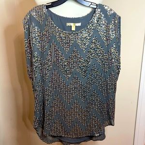 Jenny Han gold and silver sequin top M
